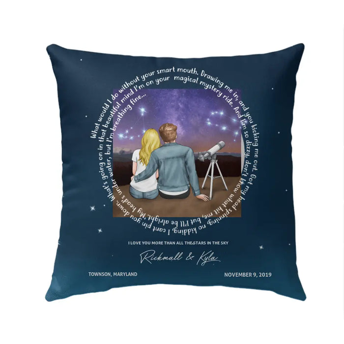Can't Help Falling In Love With You - Personalized Pillow For Him, For Her, Couples, Astronomy Lovers, Valentine's Day