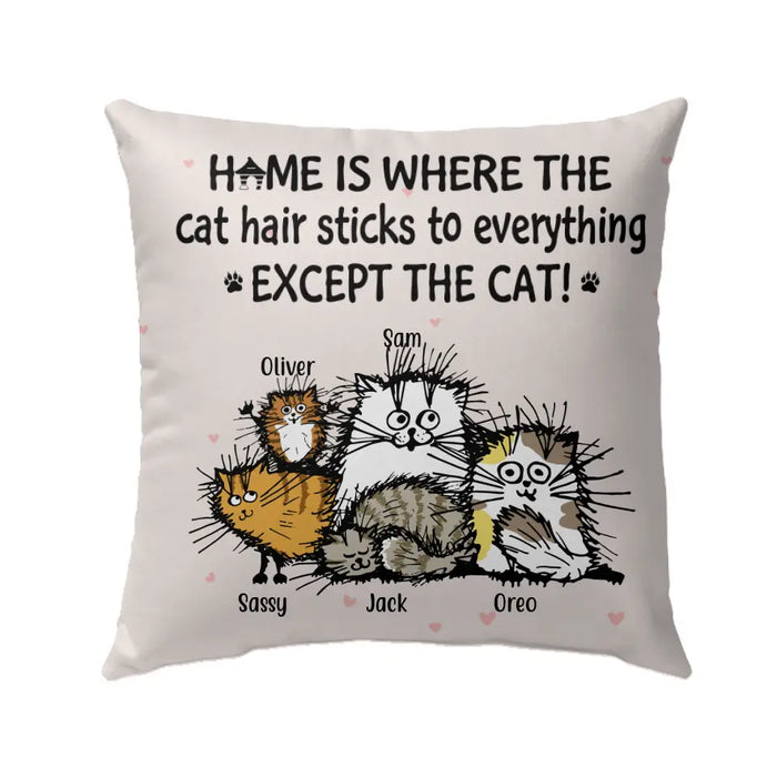 Personalized Pillow, Cat Hair, Funny Cats, Gift for Cat Lovers