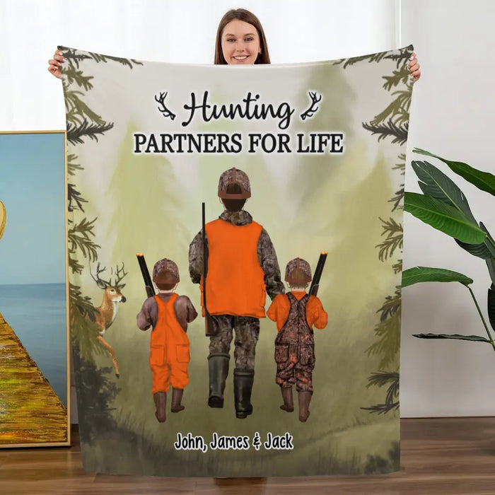 Hunting Partners for Life - Personalized Gifts Custom Hunting Blanket for Family, Couples, Her, Him, Hunting Lovers