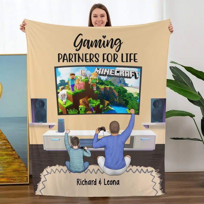 Gaming Partners for Life - Personalized Gifts Custom Game Blanket for Family, Game Lovers