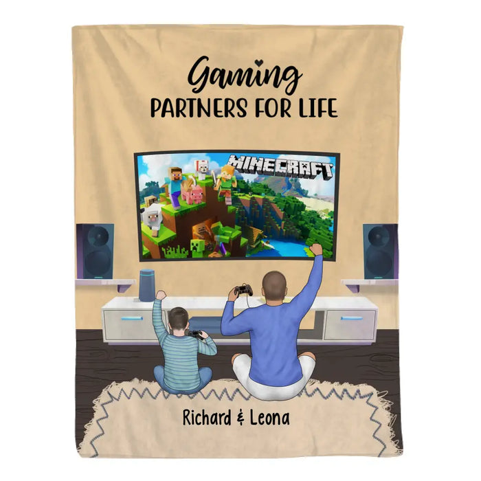 Gaming Partners for Life - Personalized Gifts Custom Game Blanket for Family, Game Lovers