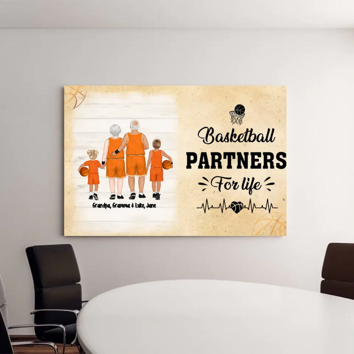 Basketball Partners For Life - Personalized Gifts Custom Canvas Basketball Gifts For Grandparents, Grandkids