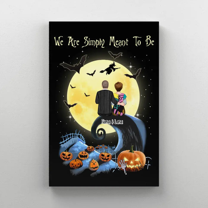 We Are Simply Meant to Be - Personalized Gifts Custom Halloween Canvas for Couples