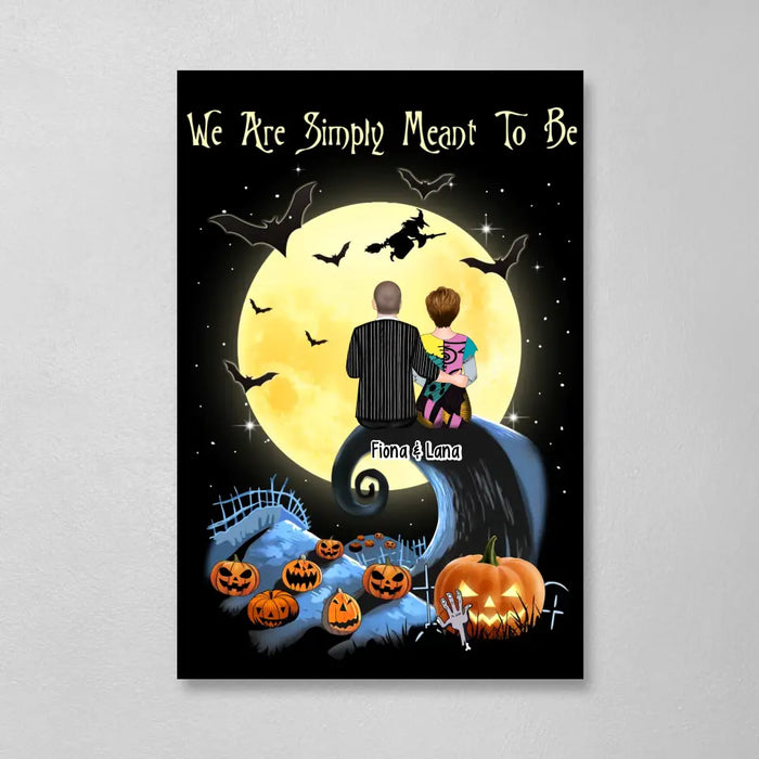 We Are Simply Meant to Be - Personalized Gifts Custom Halloween Canvas for Couples