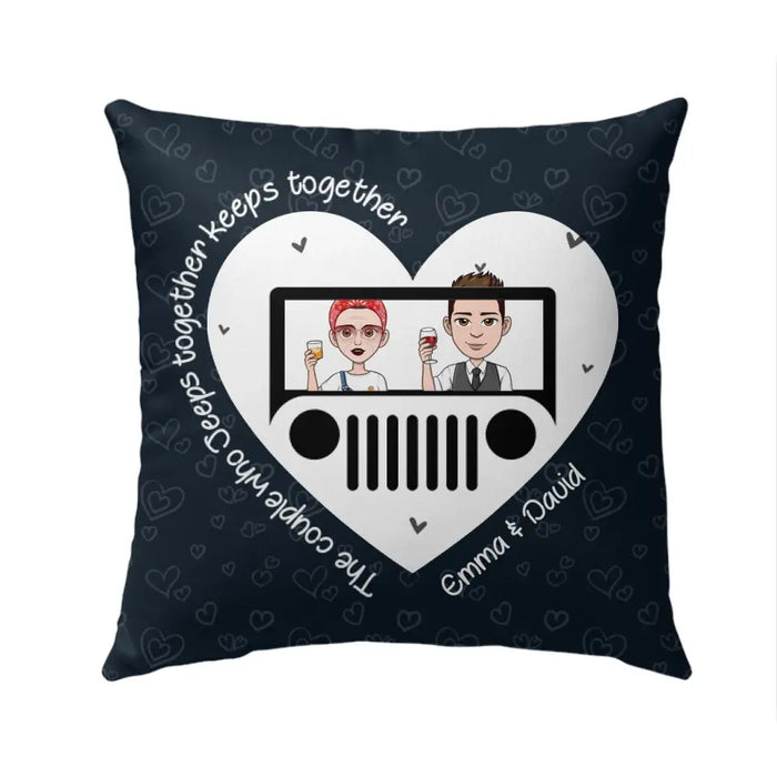 Personalized Pillow, The Couple Who Drive Together Stay Together - Couple, Family Gift, Gift For Car Lovers