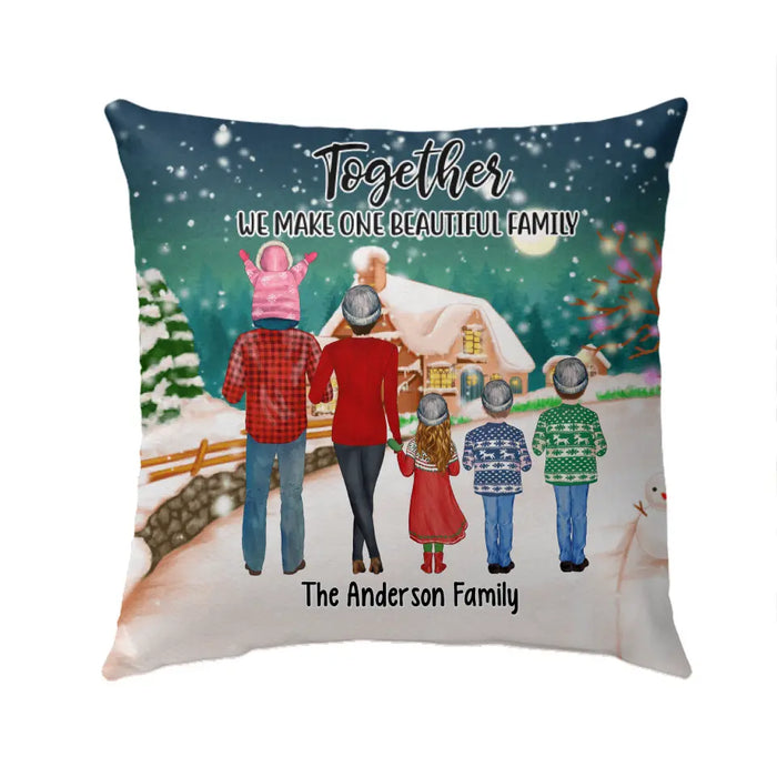 Personalized Pillow, Christmas Family Standing, Christmas Gift For Family