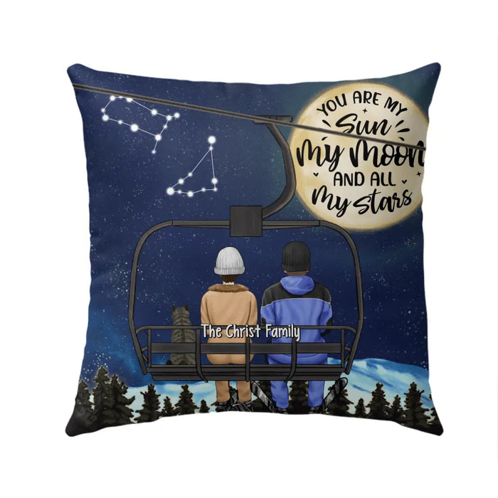 You Are My Moonlight - Personalized Pillow For Couples, The Family, Skiing, Astronomy Lovers