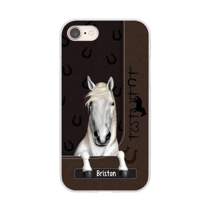 Personalized Gifts Custom Phone Case For Horse Lovers, Horse Heartbeat