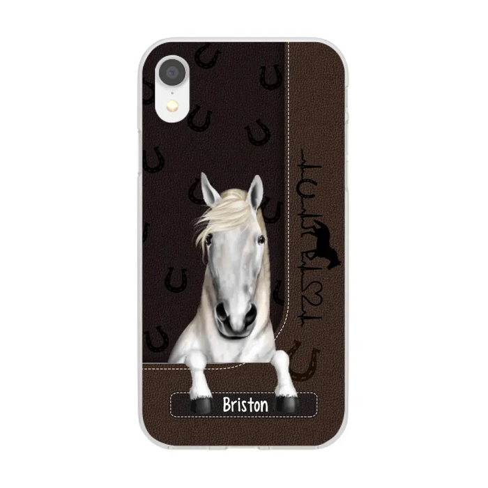 Personalized Gifts Custom Phone Case For Horse Lovers, Horse Heartbeat