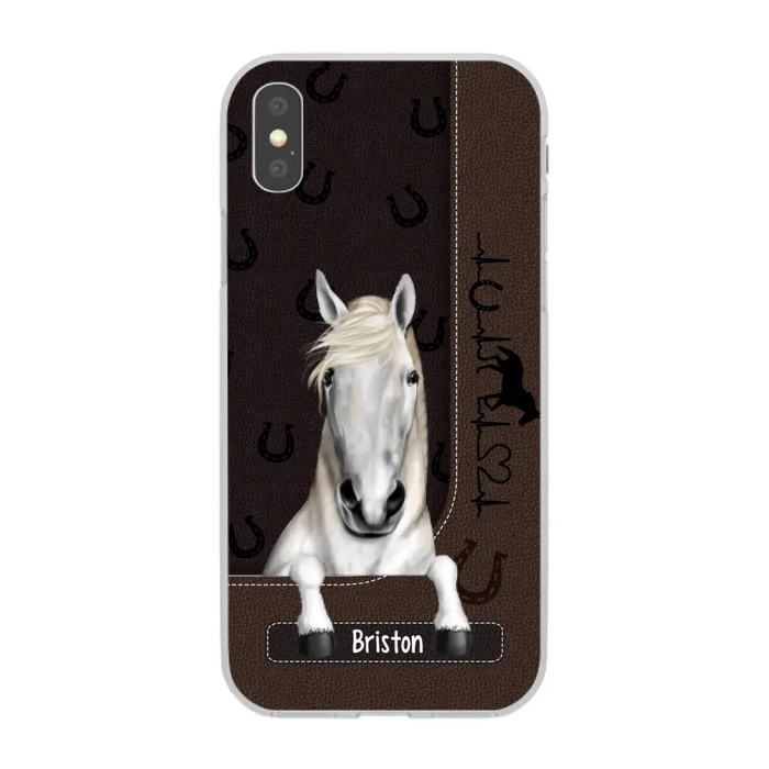 Personalized Gifts Custom Phone Case For Horse Lovers, Horse Heartbeat