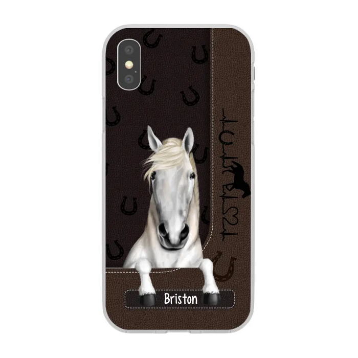 Personalized Gifts Custom Phone Case For Horse Lovers, Horse Heartbeat