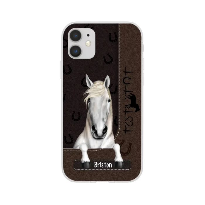 Personalized Gifts Custom Phone Case For Horse Lovers, Horse Heartbeat