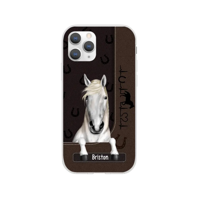 Personalized Gifts Custom Phone Case For Horse Lovers, Horse Heartbeat