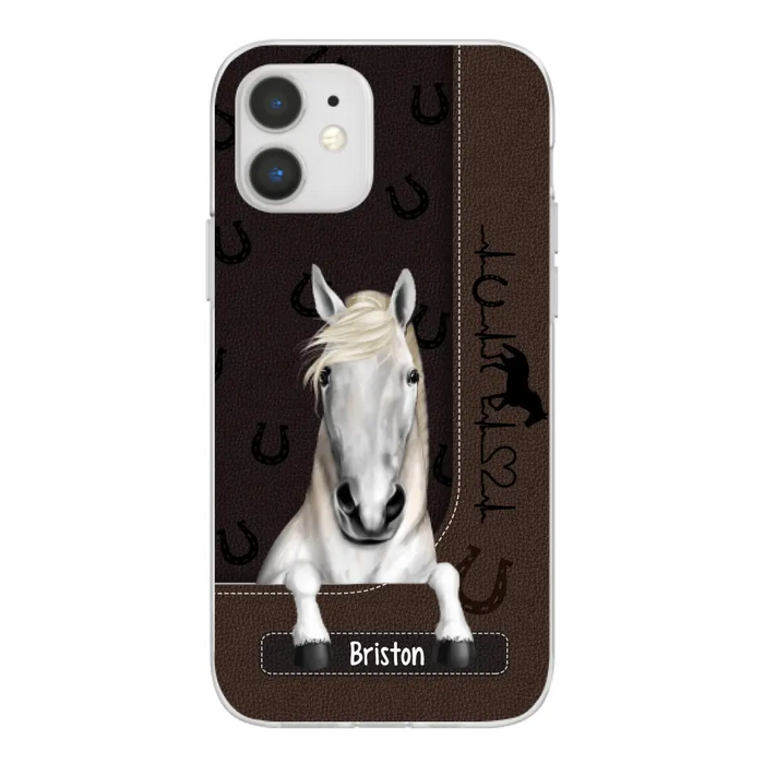 Personalized Gifts Custom Phone Case For Horse Lovers, Horse Heartbeat