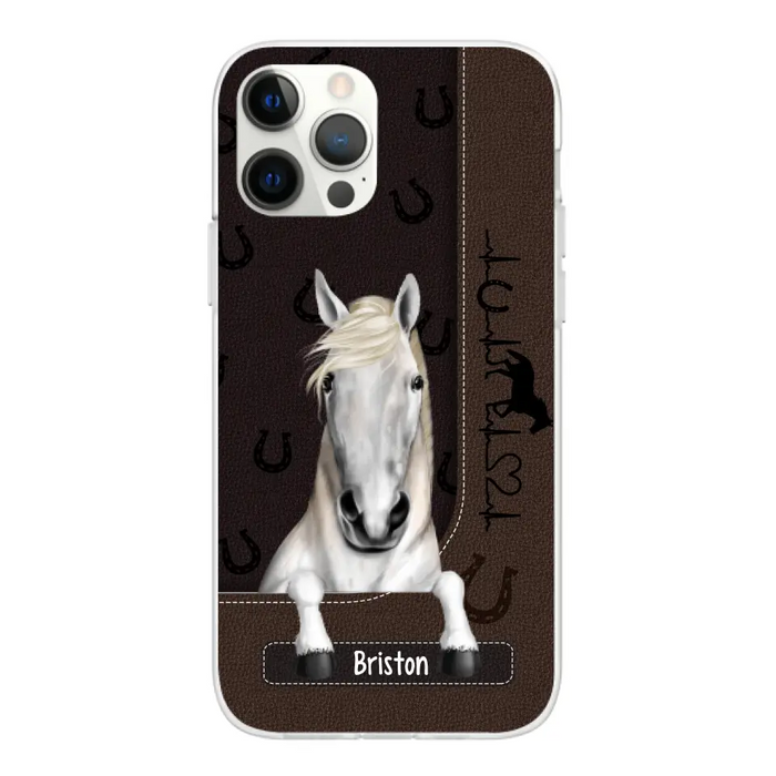 Personalized Gifts Custom Phone Case For Horse Lovers, Horse Heartbeat