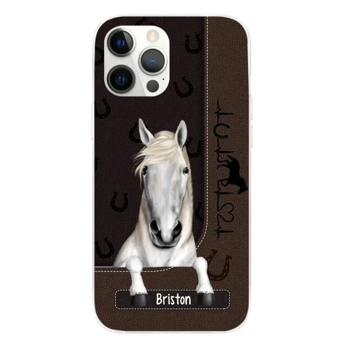 Personalized Gifts Custom Phone Case For Horse Lovers, Horse Heartbeat