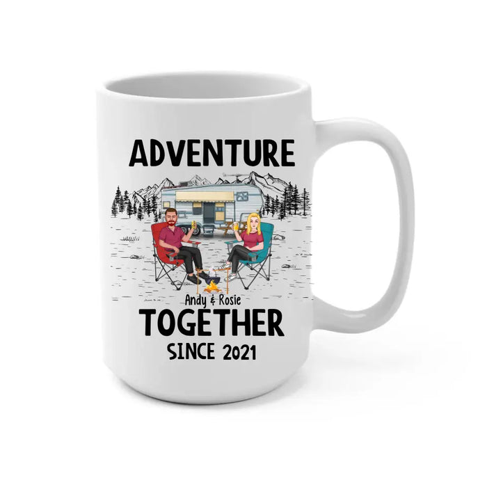 Adventure Together Since Year - Personalized Gifts Custom Camping Mug For Couples, Camping Lovers