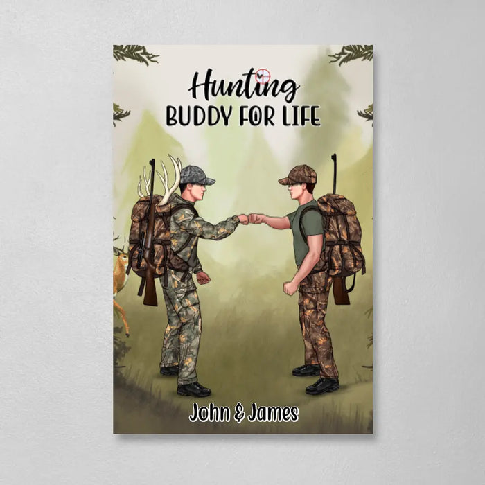 Hunting Buddy For Life - Personalized Canvas For Him, For Her, Hunting