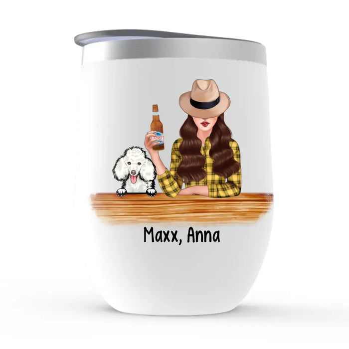Dogs and Wine Make Everything Fine - Personalized Gifts Custom Dog Wine Tumbler for Dog Mom, Dog Lovers
