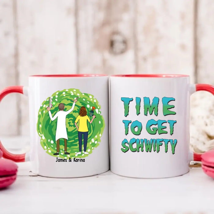 Time To Get Schwifty - Personalized Gifts Custom Mug For Couples