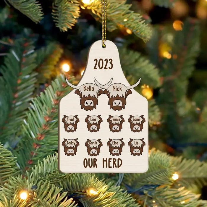 Highland Cow Family - Personalized Christmas Gifts Custom Ornament For Family, Farmhouse