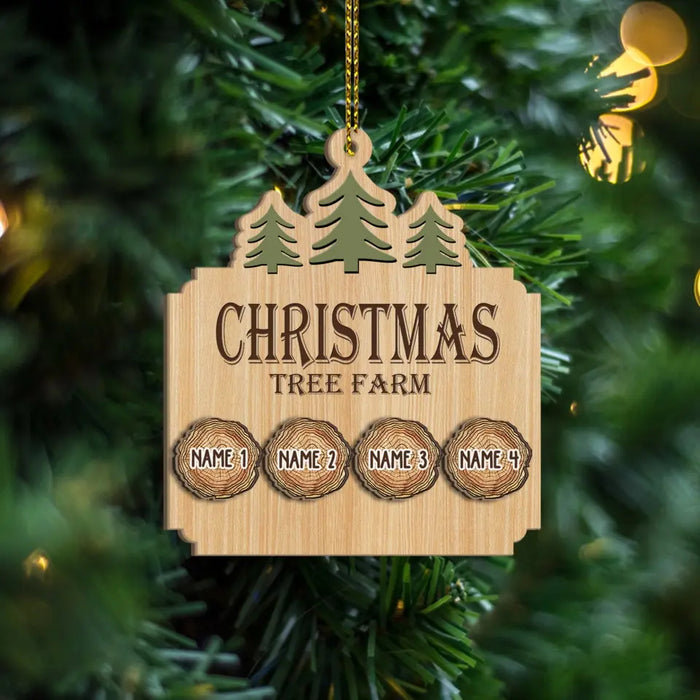 Christmas Tree Farm - Personalized Gifts Custom Layered Ornament For Family