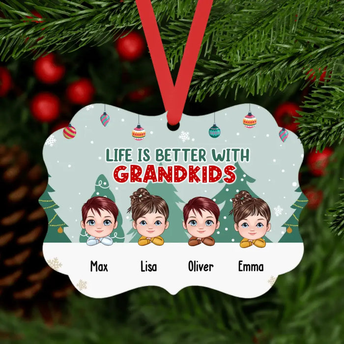 Life Is Better With Grandkids - Personalized Christmas Gifts Custom Ornament For Family For Grandma