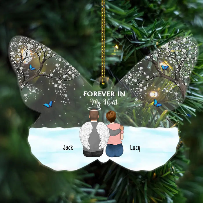 Forever In My Heart - Personalized Christmas Gifts Custom Acrylic Ornament For Loss Of Dad Mom, Memorial Gifts