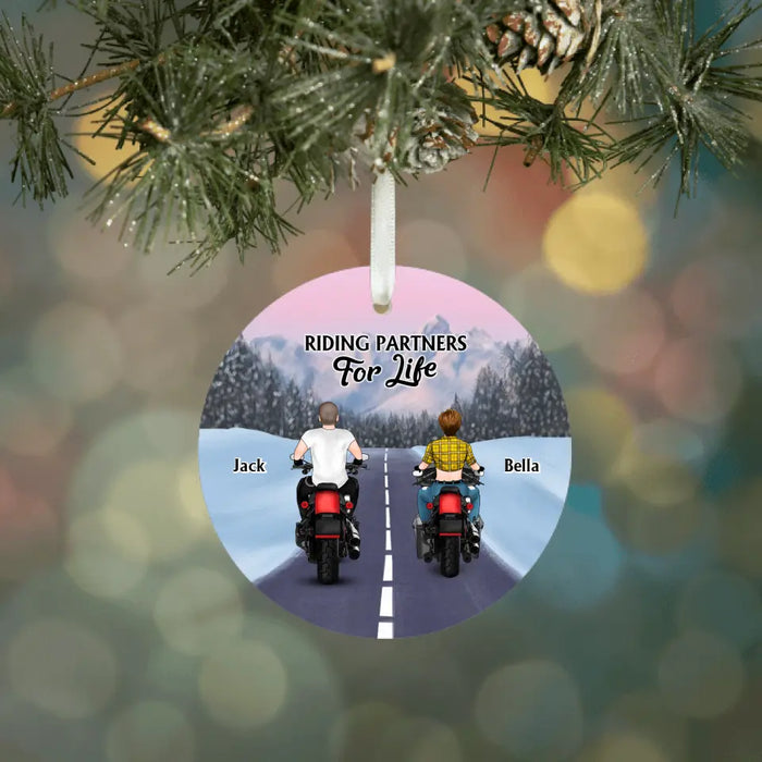 Riding Partners For Life - Personalized Christmas Gifts Custom Biker Ornament For Couples, Motorcycle Lovers