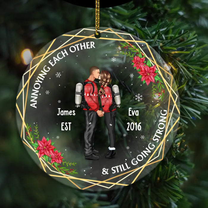 Annoying Each Other and Still Going Strong - Personalized Christmas Gifts Custom Acrylic Ornament for Couples