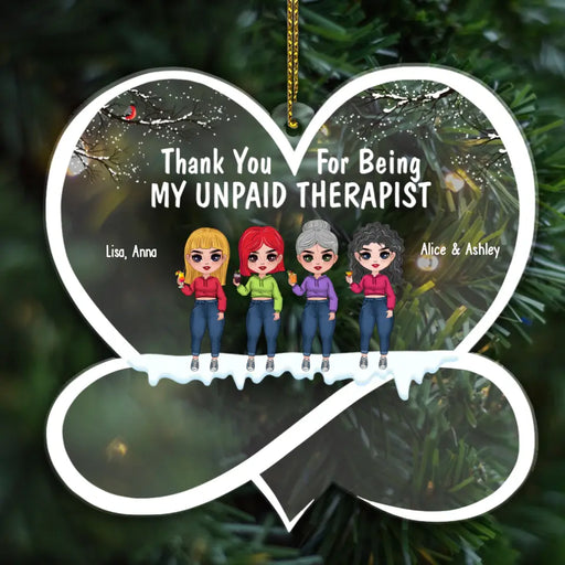 Thanks For Being My Unpaid Therapist - Bestie Personalized Custom Glas -  Pawfect House