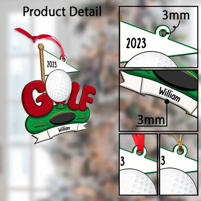 Golf Course 2023 - Personalized Christmas Gifts Custom Wooden Ornament For Golf Lovers