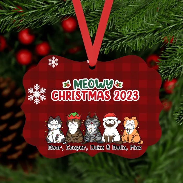 Meowy Christmas 2023 - Personalized Christmas Gifts Custom Ornament for Fur Family, Cat Lovers