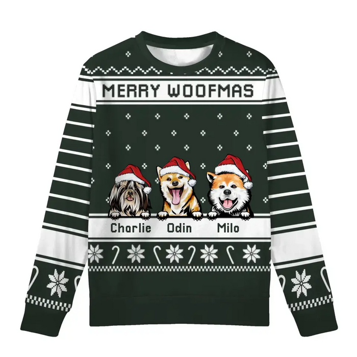 Merry Woofmas Dog Christmas - Personalized Custom Unisex Ugly Christmas Sweater, Dog Christmas Gift