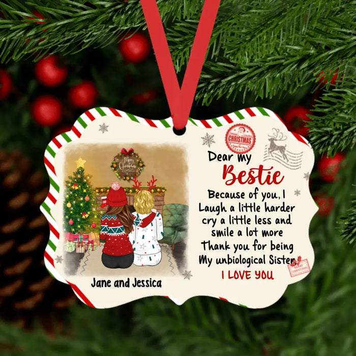 Personalized Ornament, Dear My Besties, Up to 4 Girls, Custom Christmas Gift For Besties, Sisters