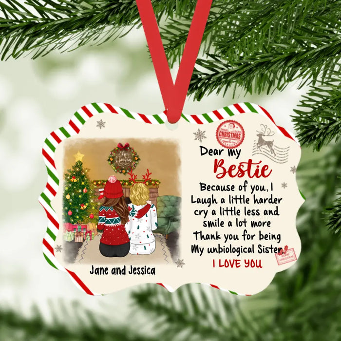 Personalized Ornament, Dear My Besties, Up to 4 Girls, Custom Christmas Gift For Besties, Sisters
