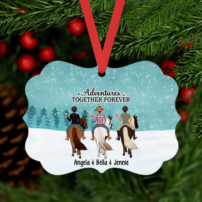 Adventures Together Forever - Personalized Ornament For Horseback Riding Lovers, Horse Gift For Sister