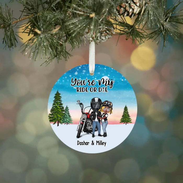 You're My Ride Or Die - Personalized Gifts Custom Motorcycle Ornament For Biker Couples, Motorcycle Lovers
