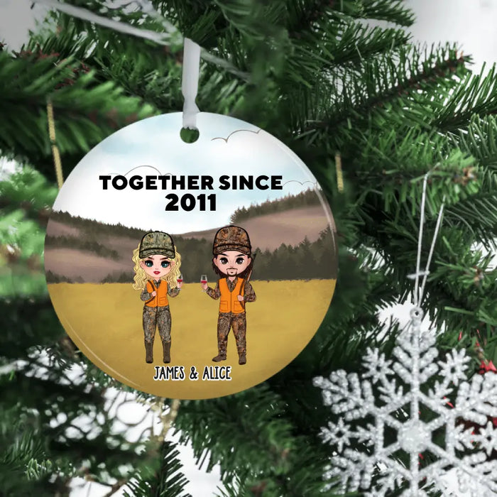 Hunting Partners For Life Couple Drinking - Personalized Christmas Gifts Custom Ornament For Couples, Hunting Lovers, Hunters