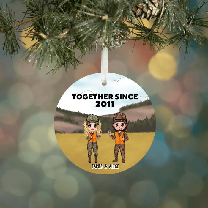 Hunting Partners For Life Couple Drinking - Personalized Christmas Gifts Custom Ornament For Couples, Hunting Lovers, Hunters