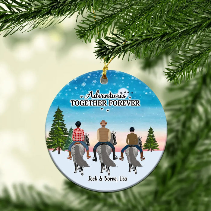Adventures Together Forever - Personalized Christmas Gifts Custom Horse Ornament for Family for Couples, Horse Riding Lovers