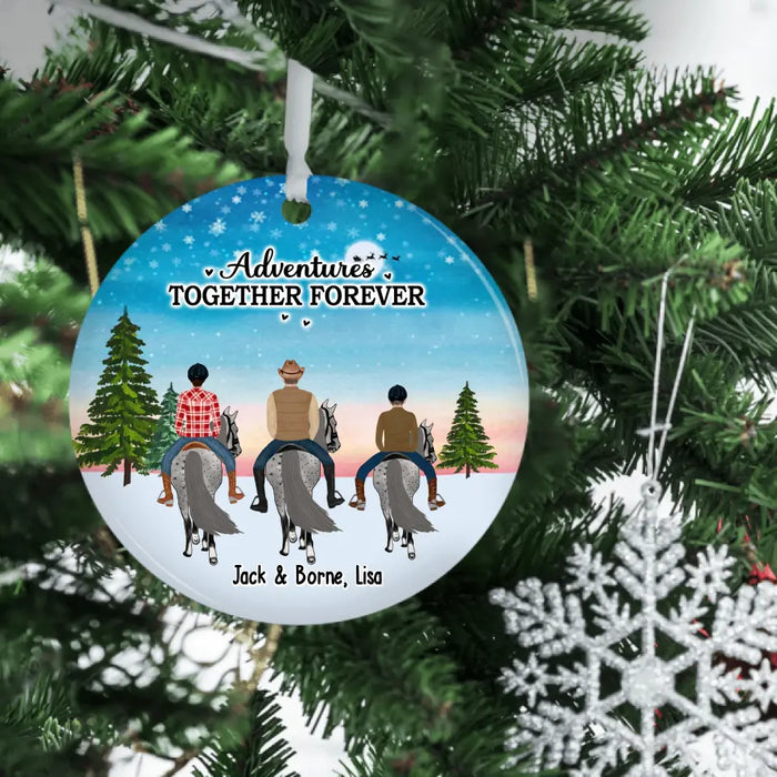 Adventures Together Forever - Personalized Christmas Gifts Custom Horse Ornament for Family for Couples, Horse Riding Lovers