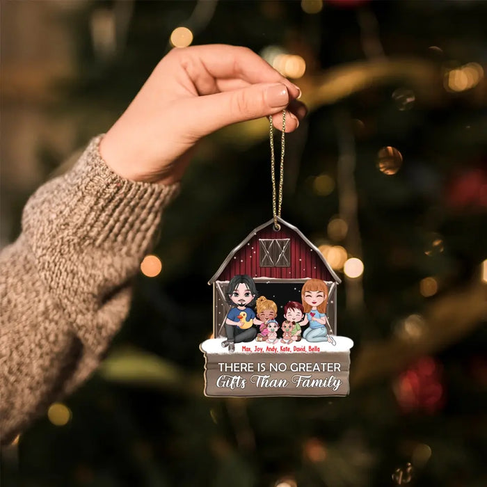 There Is No Greater Gift Than Family - Personalized Christmas Gifts Custom Wooden Ornament for Family