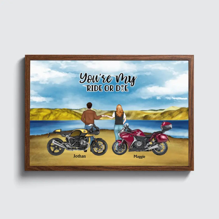 You're My Ride Or Die - Personalized Gifts Custom Motor Canvas for Couples, Motorcycle Lovers