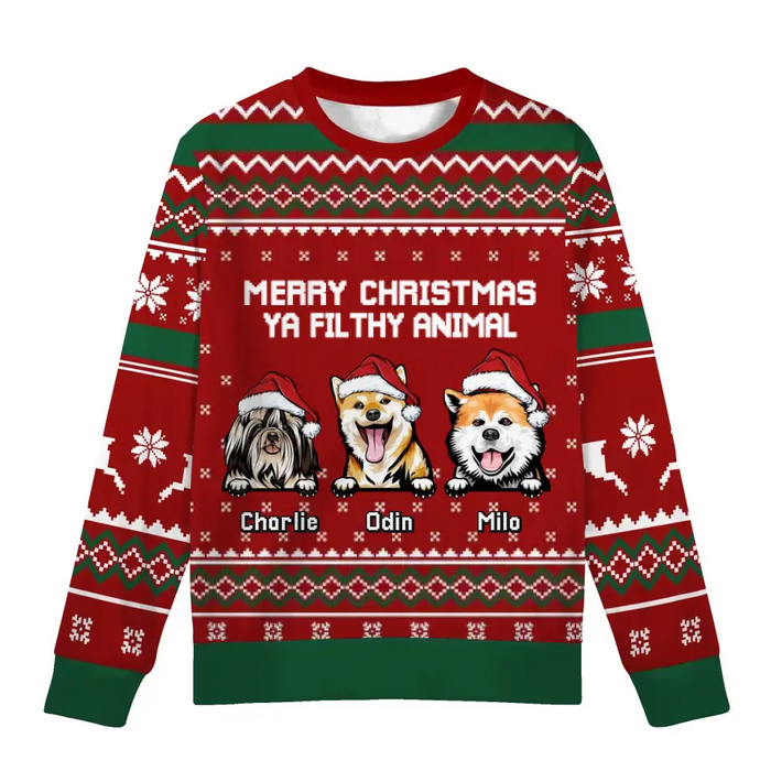 Merry christmas ya 2025 filthy animal ugly sweater