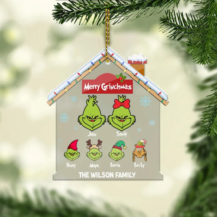 Merry Grinchmas 2023 - Personalized Christmas Gifts Custom Acrylic Ornament For Family