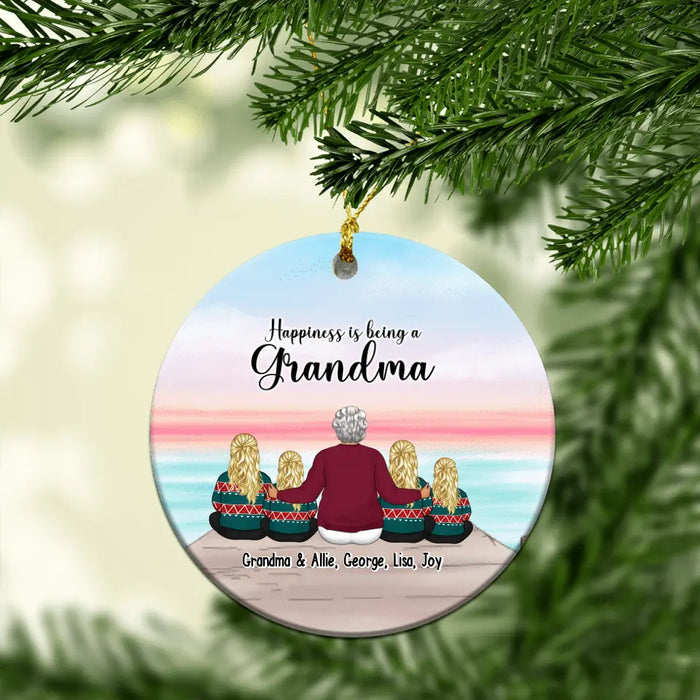 Happiness Is Being a Grandma - Christmas Personalized Gifts Custom Ornament for Grandma