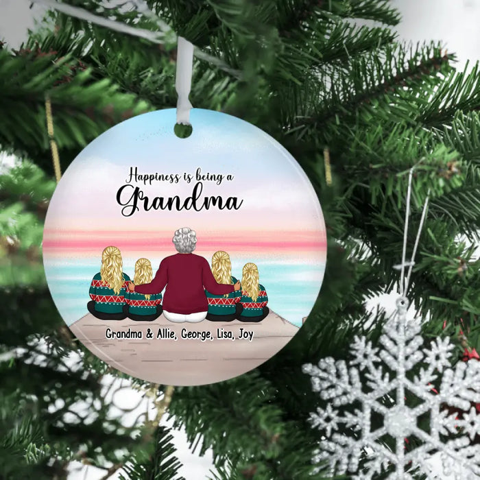 Happiness Is Being a Grandma - Christmas Personalized Gifts Custom Ornament for Grandma