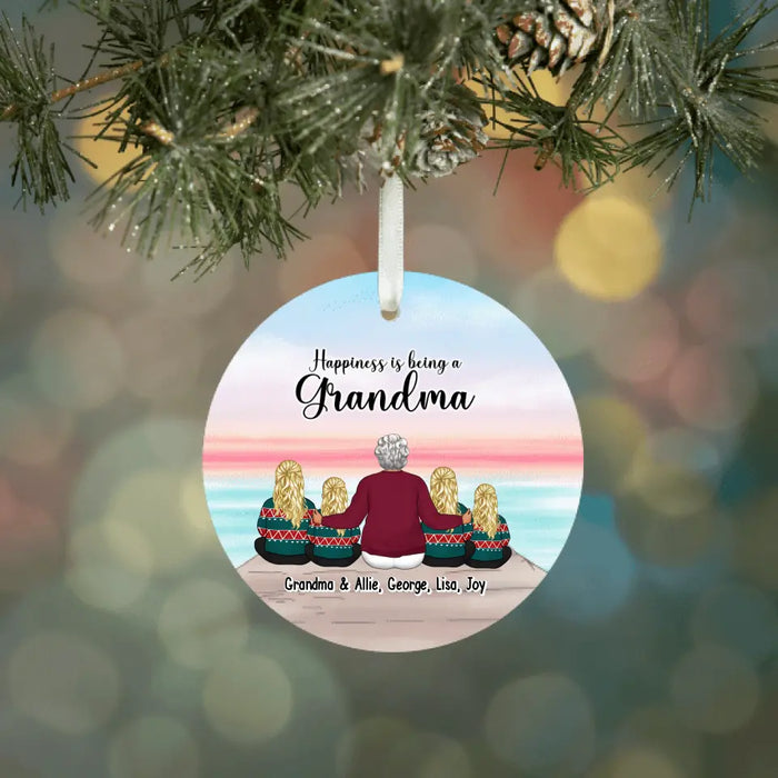 Happiness Is Being a Grandma - Christmas Personalized Gifts Custom Ornament for Grandma