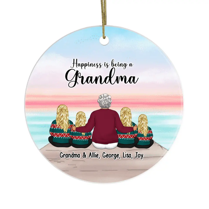 Happiness Is Being a Grandma - Christmas Personalized Gifts Custom Ornament for Grandma